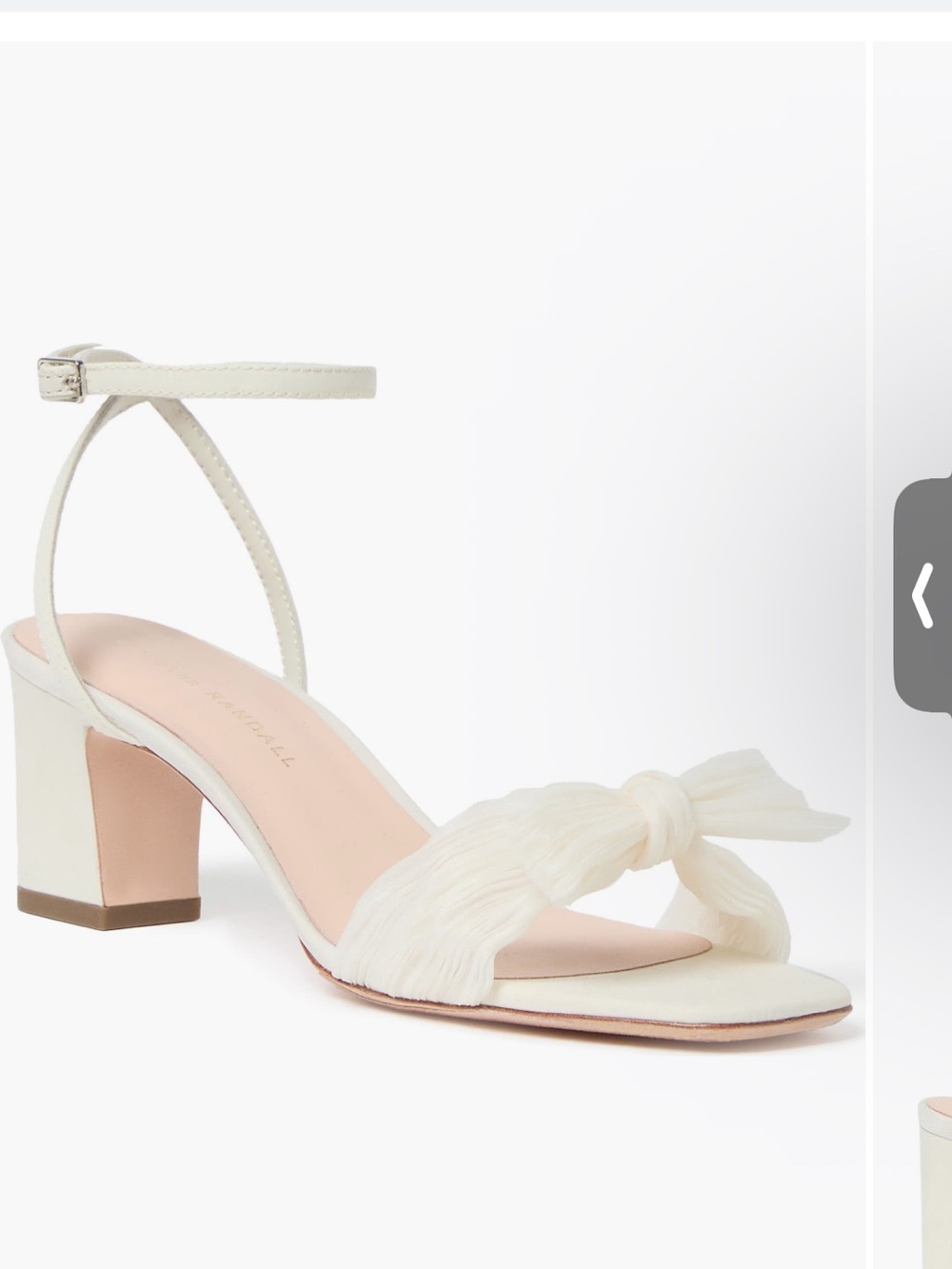 Loeffler Randall Kimora Knotted Bow Sandal Ivory Block Heel